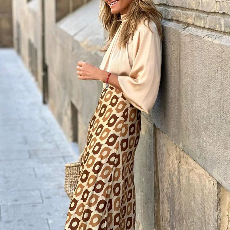 Valenzora | Boho satin skirt