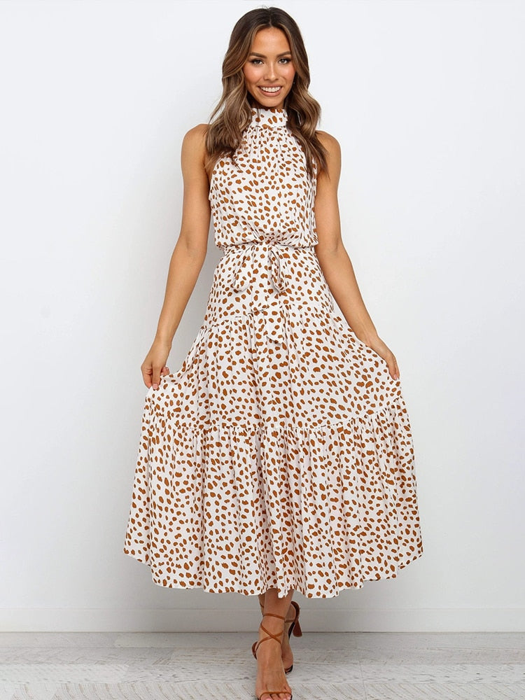 Valenzora | Polka dot halter dress