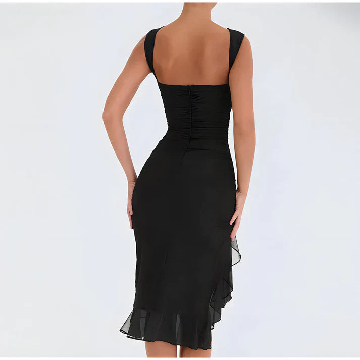 Valenzora - Elegant bodycon dress with ruffles