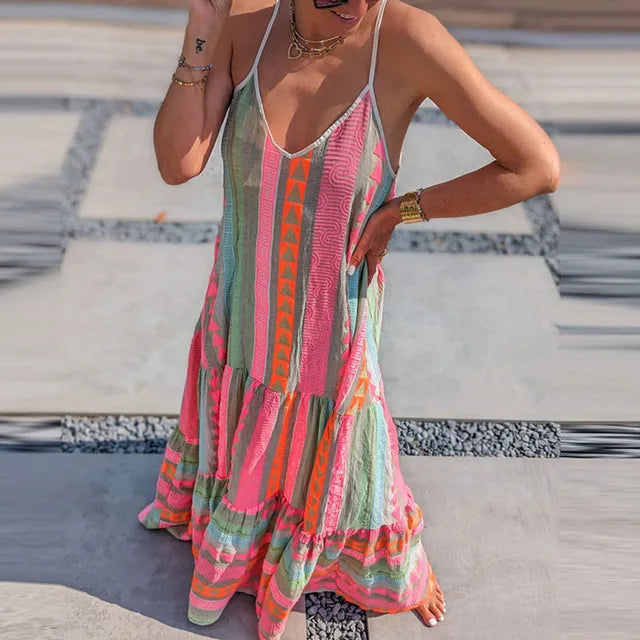 Valenzora | Women's Geometric Print Party Dress