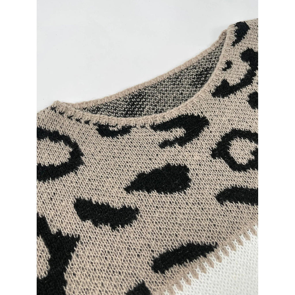 Valenzora - Leopardenmuster-Strickpullover