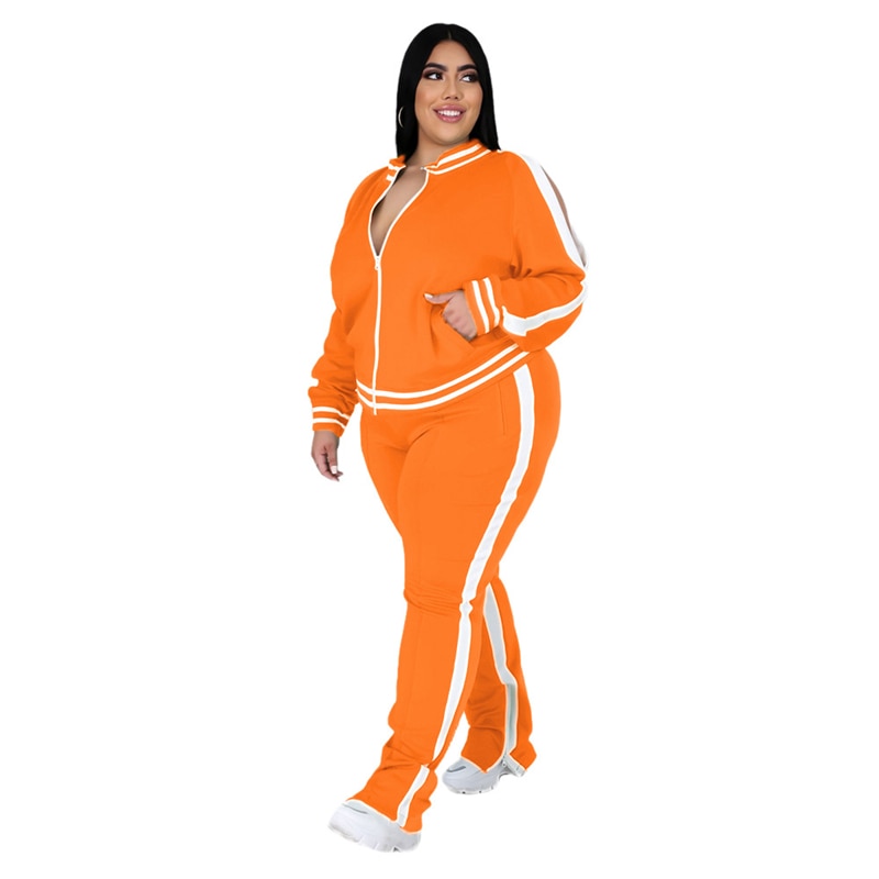Valenzora Cozy Complete Outfit: Plus-Size Sweatshirt and Jogging Pants Set