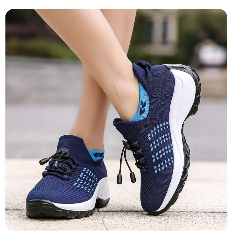 Valenzora - Breathable Slip-On Walking Shoes for Women | Lightweight Mesh Slip-On Hiking Sneakers for Women