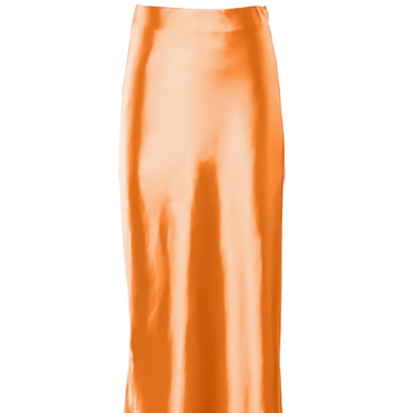 Valenzora | High-waisted long satin silk skirt for women