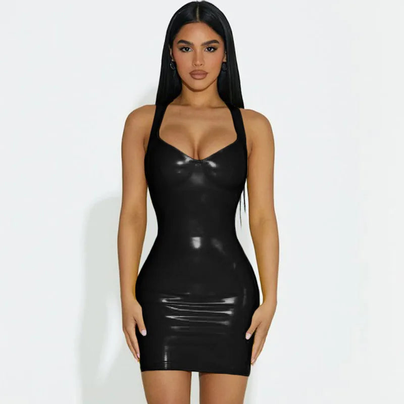 Valenzora | Latex dress with adjustable straps