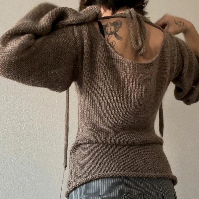 Valenzora | Locker sitzender Strickpullover mit Glockenärmeln