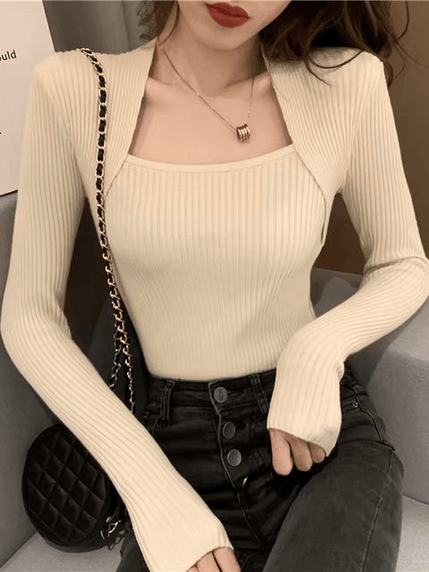 Valenzora | Weicher, warmer Strickpullover mit eckigem Kragen