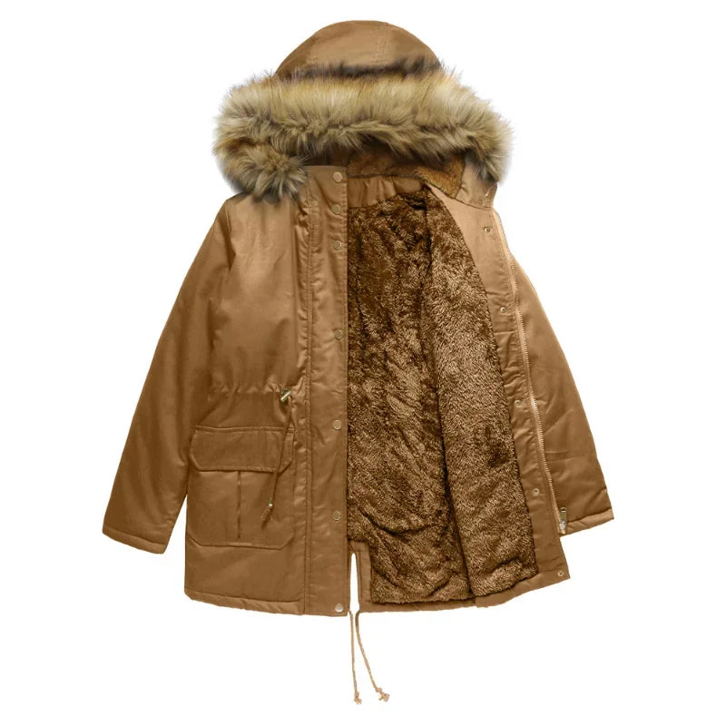 Valenzora - Long parka with fur