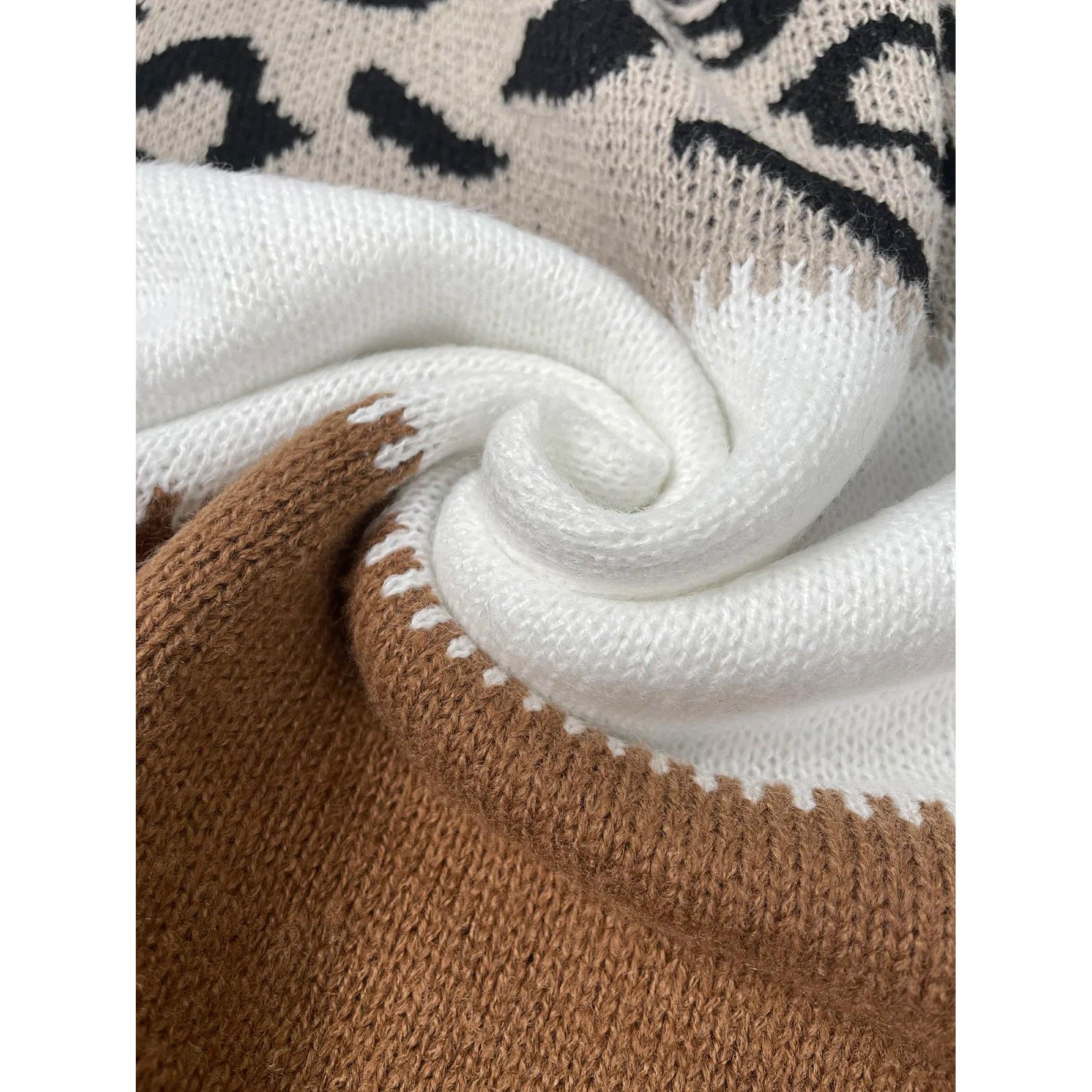 Valenzora - Leopardenmuster-Strickpullover