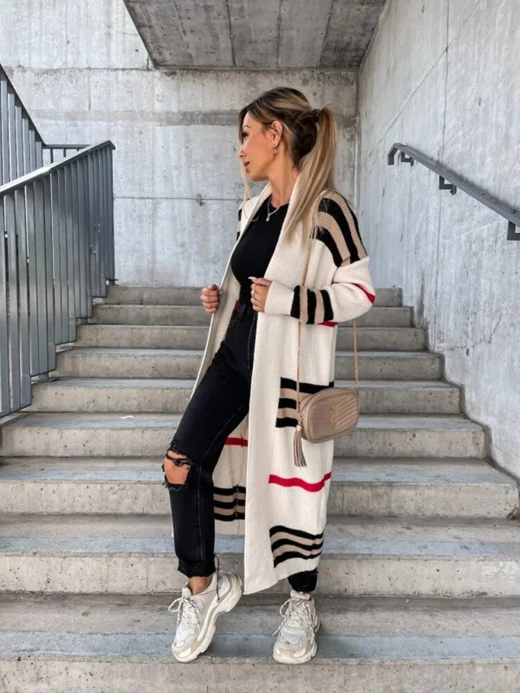 Valenzora - Long striped cardigan