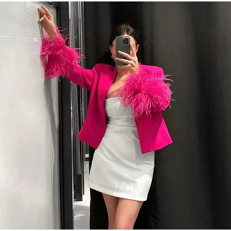 Valenzora | Feather Blazer for Women