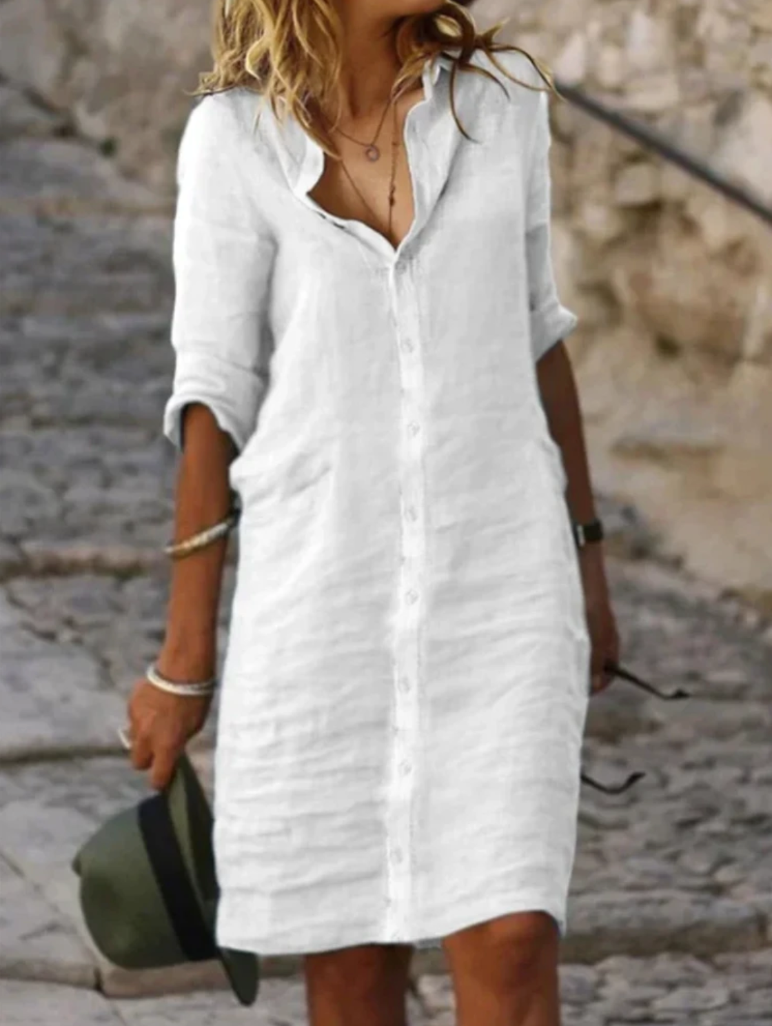 Valenzora | Leinen-Blusenkleid – Perfekte Passform, nachhaltig & atmungsaktiv – Von lässig bis elegant, ideal für jede Jahreszeit