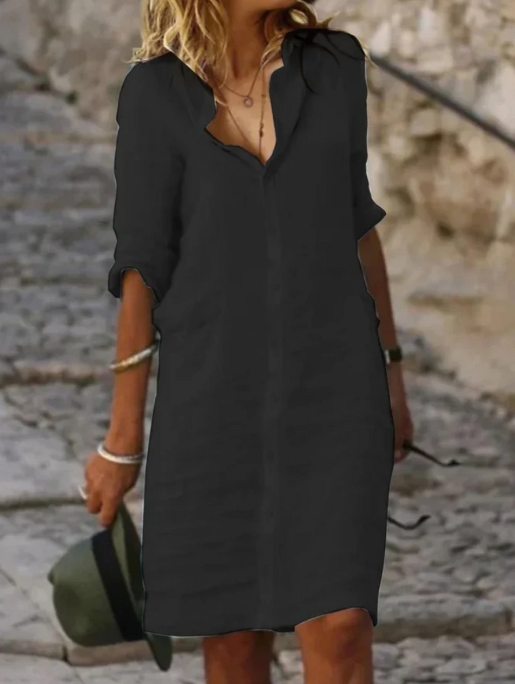 Valenzora | Leinen-Blusenkleid – Perfekte Passform, nachhaltig & atmungsaktiv – Von lässig bis elegant, ideal für jede Jahreszeit
