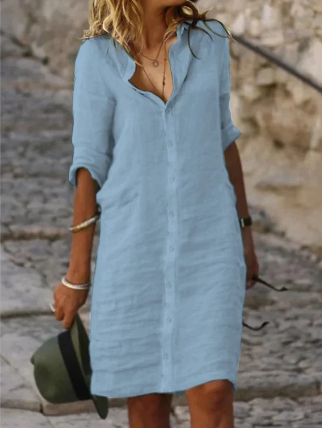 Valenzora | Leinen-Blusenkleid – Perfekte Passform, nachhaltig & atmungsaktiv – Von lässig bis elegant, ideal für jede Jahreszeit