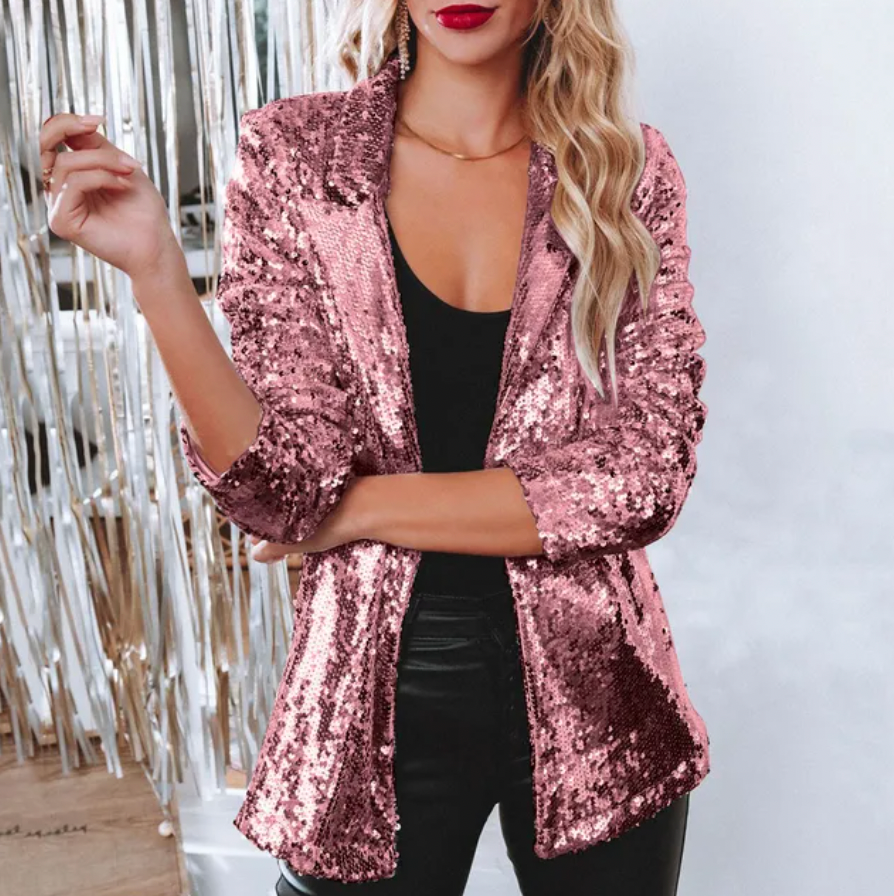 Valenzora | Stylische Winter Chic Glitzer-Blazer für Damen