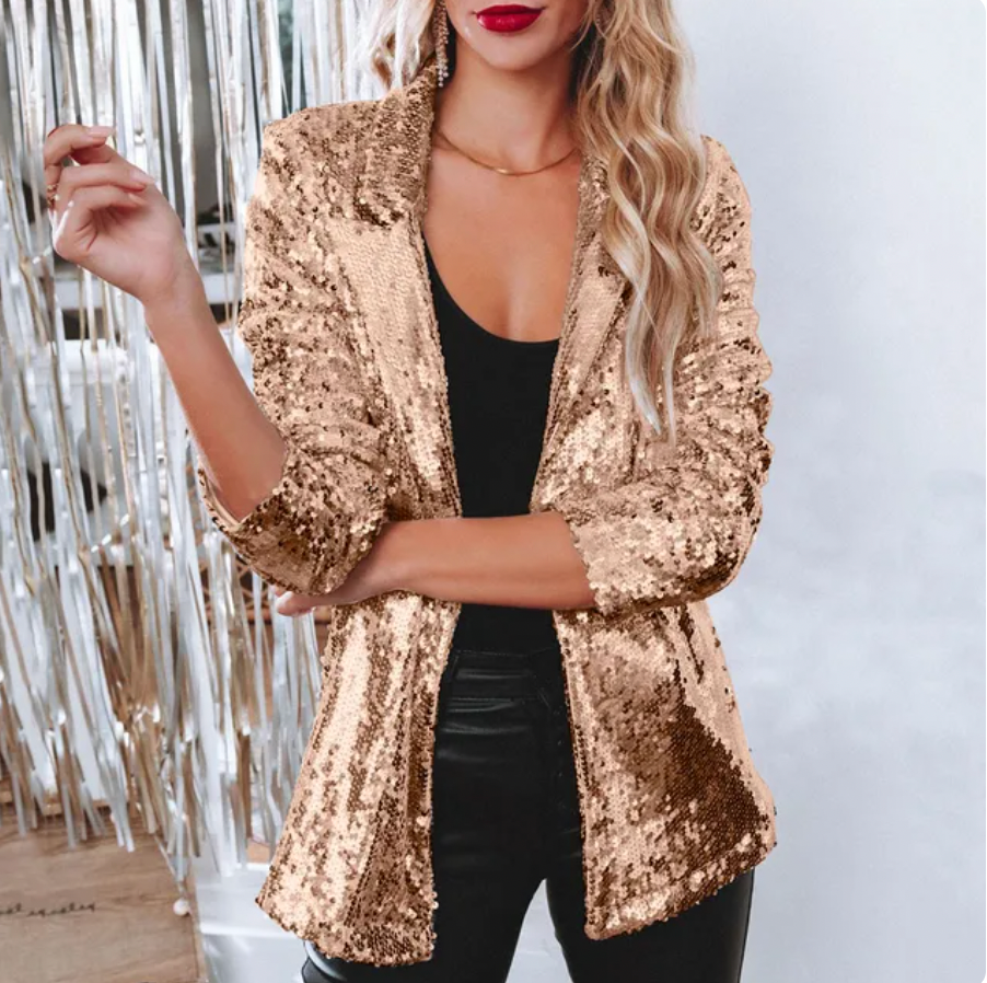Valenzora | Stylische Winter Chic Glitzer-Blazer für Damen