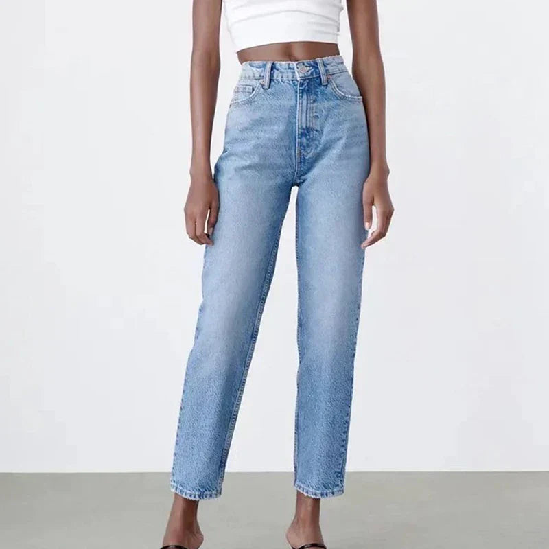 Valenzora | High-waisted straight-leg jeans
