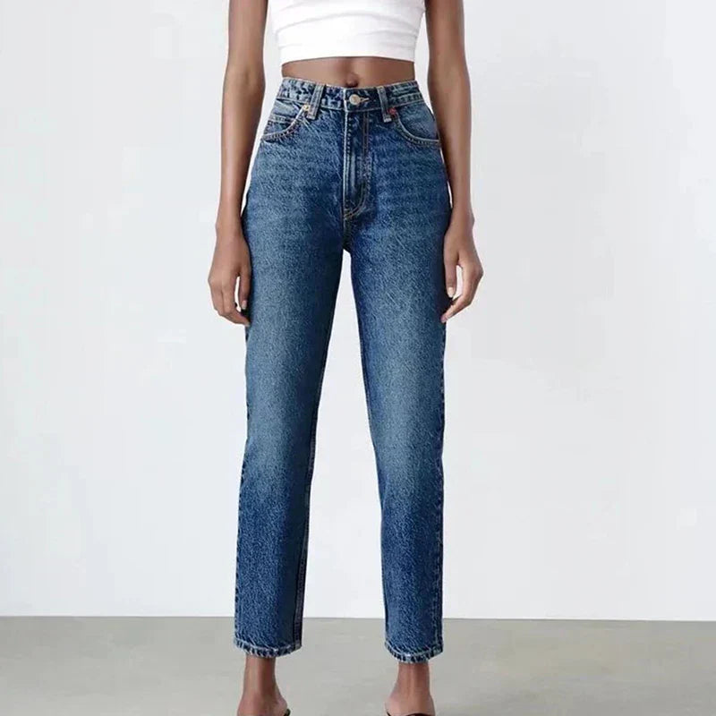 Valenzora | High-waisted straight-leg jeans