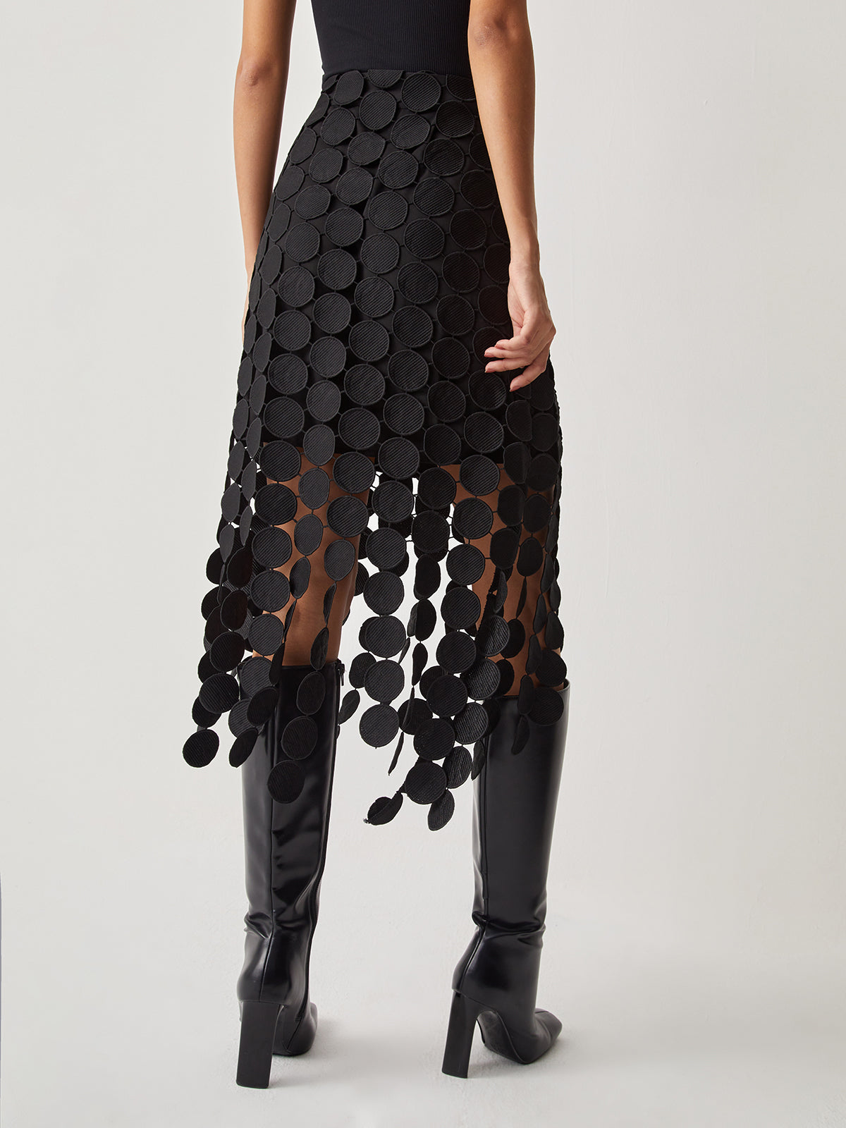 Valenzora | Rock Elegant Bodycon Midi Skirt with High Waist