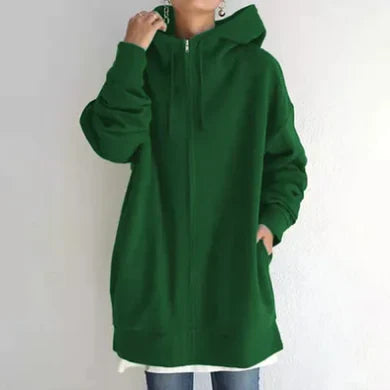 Damen-Winter-Kapuzenpullover mit Reißverschluss