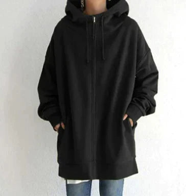 Damen-Winter-Kapuzenpullover mit Reißverschluss