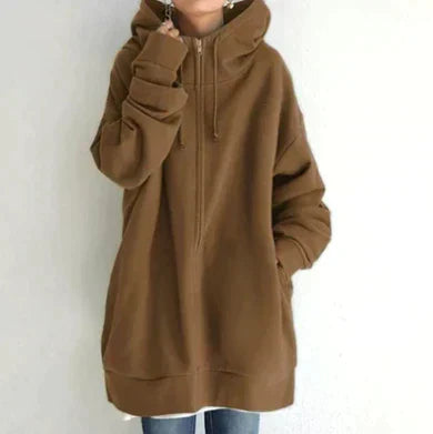 Damen-Winter-Kapuzenpullover mit Reißverschluss
