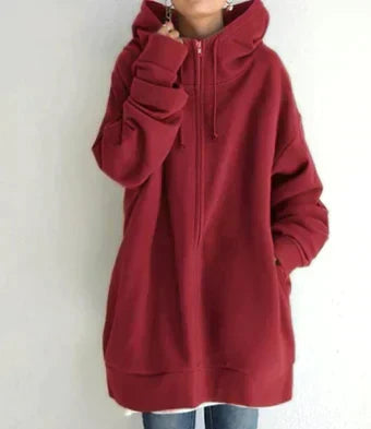 Damen-Winter-Kapuzenpullover mit Reißverschluss