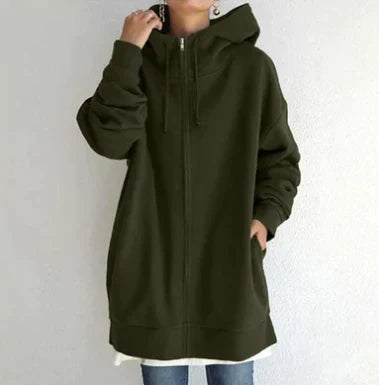 Damen-Winter-Kapuzenpullover mit Reißverschluss