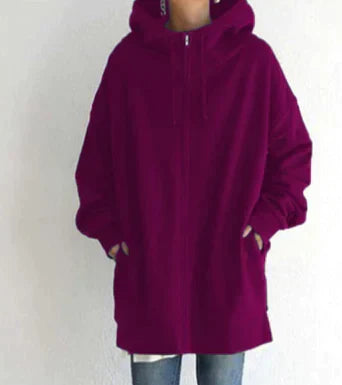 Damen-Winter-Kapuzenpullover mit Reißverschluss