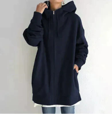 Damen-Winter-Kapuzenpullover mit Reißverschluss