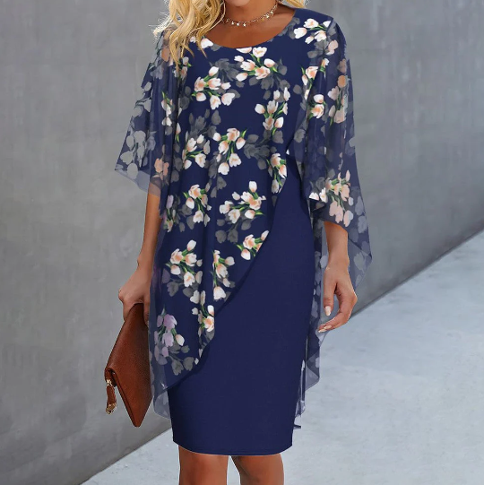 Valenzora | Elegant layered dress with flowers
