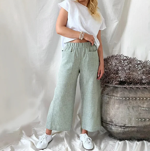 Valenzora | Effortlessly Striped Culottes Danife