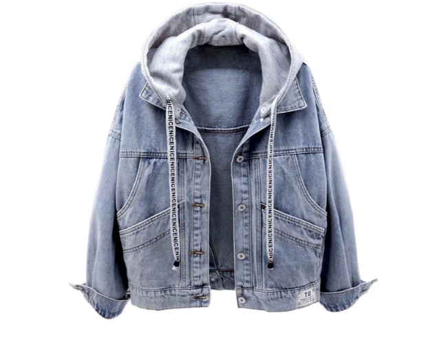Valenzora - Casual Women's Denim Jacket with Hood