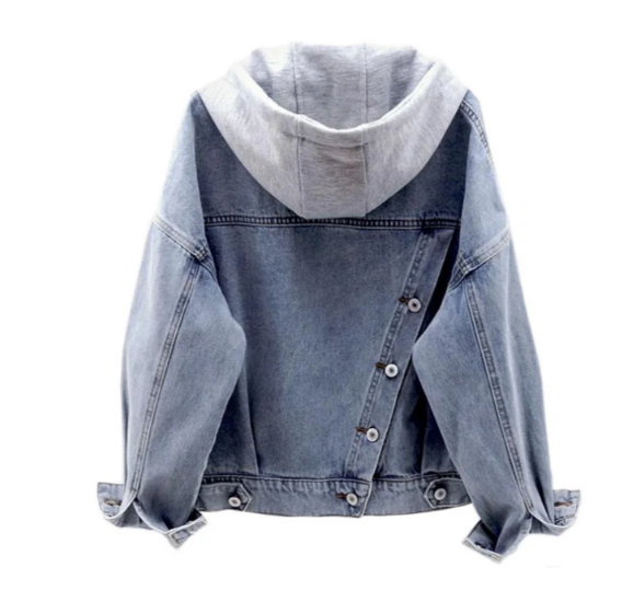 Valenzora - Casual Women's Denim Jacket with Hood