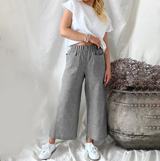 Valenzora | Effortlessly Striped Culottes Danife