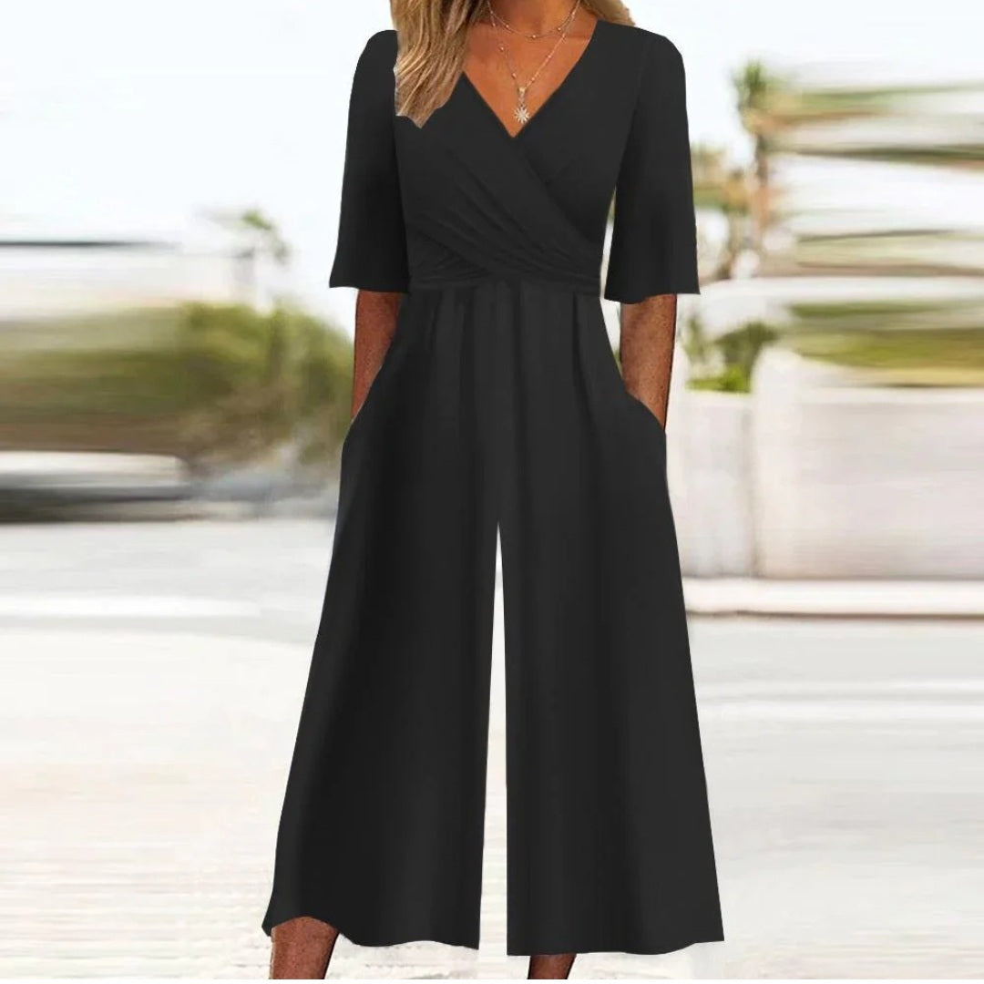 Valenzora | Cross Neck Jumpsuit for Women