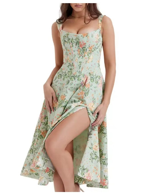 Valenzora | Printed floral dress, corset style