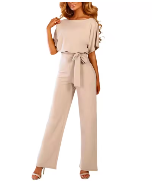 Valenzora - Jumpsuit with belt and short sleeves