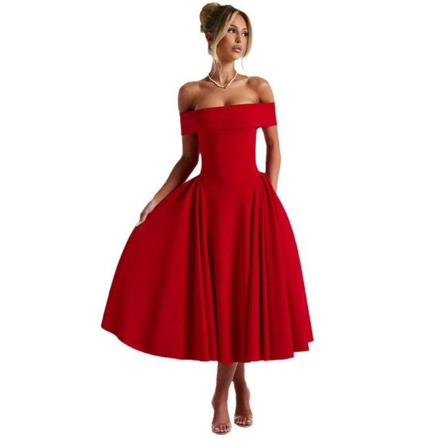 Valenzora | Elegantes blaues Midikleid