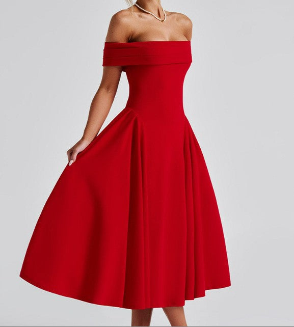 Valenzora | Elegantes blaues Midikleid