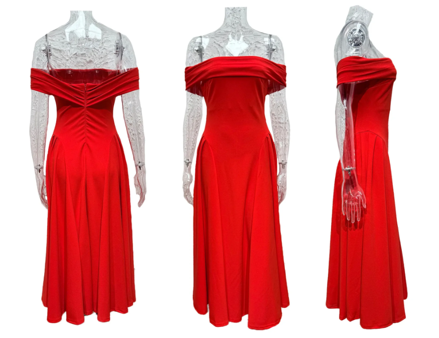 Valenzora | Elegantes blaues Midikleid