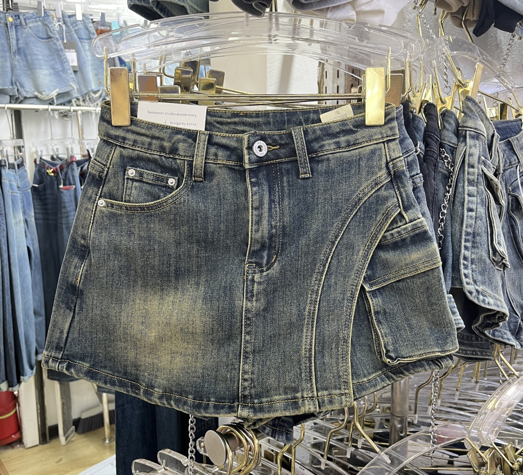 Valenzora | Denim skort denim mini skirt