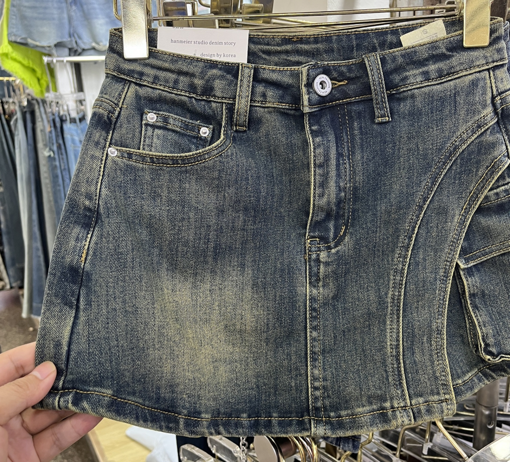 Valenzora | Denim skort denim mini skirt