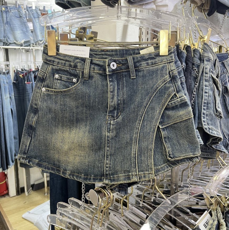 Valenzora | Denim skort denim mini skirt
