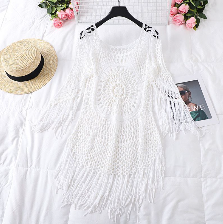 Valenzora | Cover Up Boho Style Long Sleeve Bikini Cover Up Beach Outfits