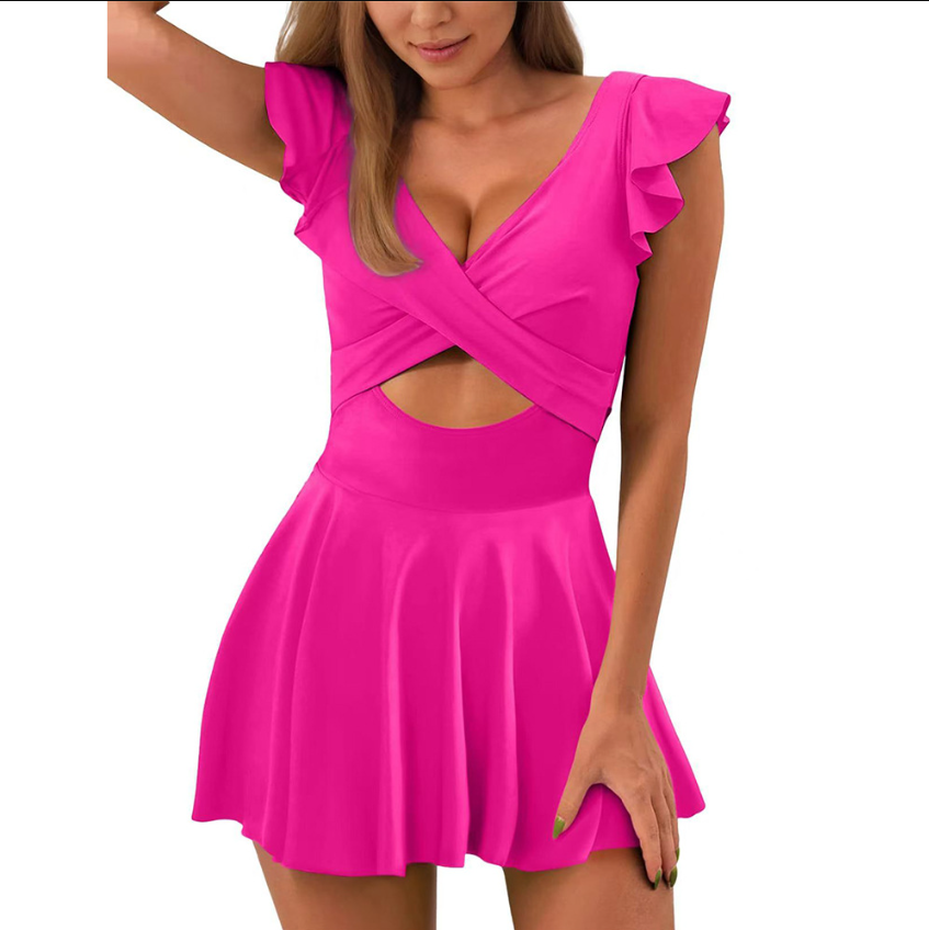 Drune Damen-Jeanskleid mit Rüschen und femininer Silhouette