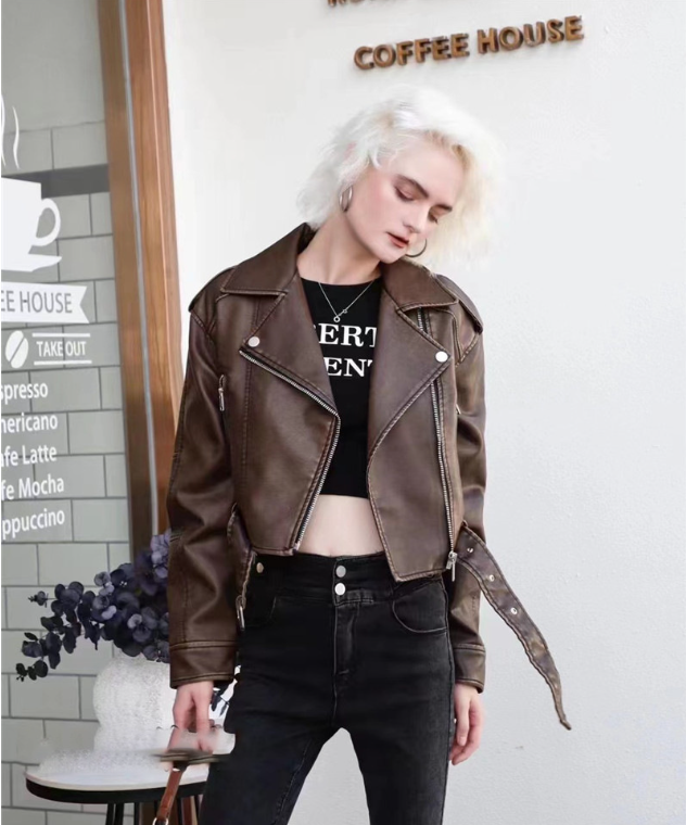 Valenzora | Short leather jacket for women