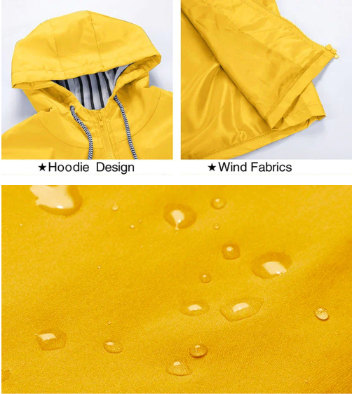 Valenzora | Lässige winddichte Regenjacke für Damen