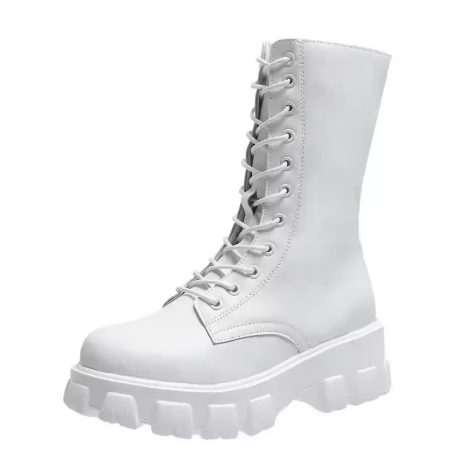 Valenzora | Modern lace-up, zip-up, side-mounted, profiled sole, chunky heel, calf-high boots