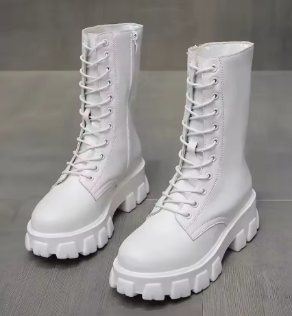 Valenzora | Modern lace-up, zip-up, side-mounted, profiled sole, chunky heel, calf-high boots
